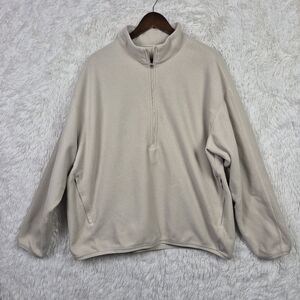 Lululemon Mens XL Cream Oversized-Fit Fleece Size Large Black 1/2 Zip LM3DTCS